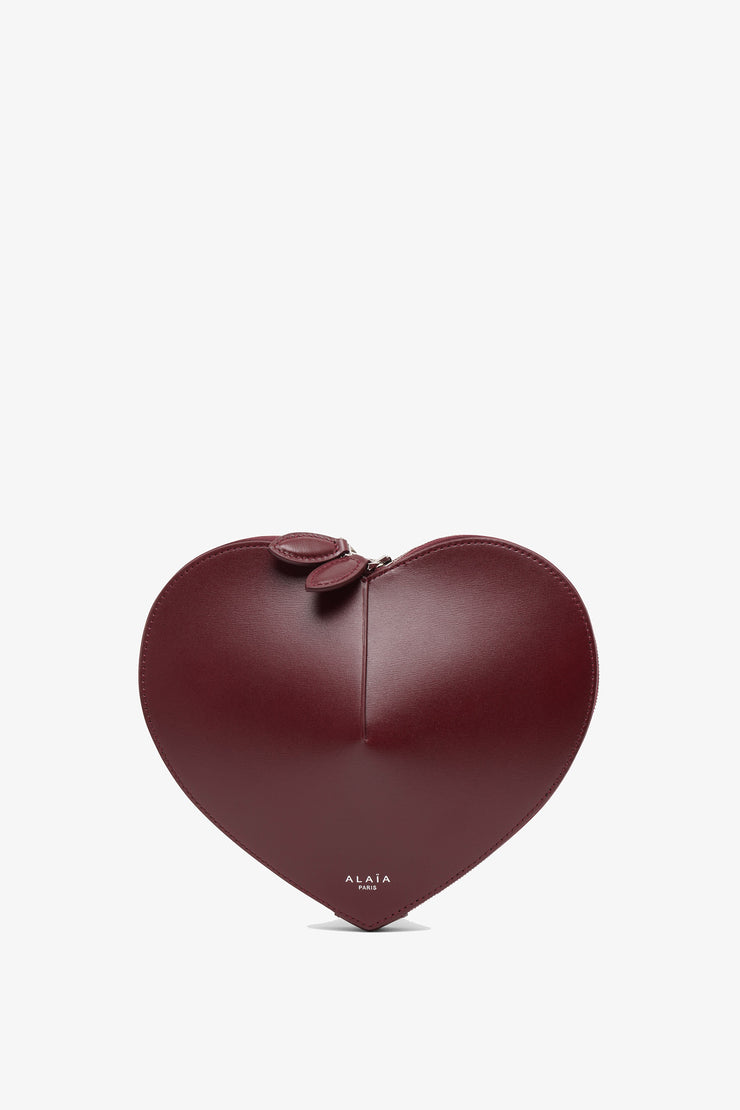 Le Coeur dark red leather crossbody bag