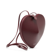 Le Coeur dark red leather crossbody bag