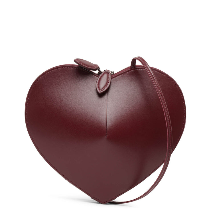 Le Coeur dark red leather crossbody bag