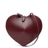 Le Coeur dark red leather crossbody bag
