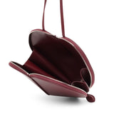 Le Coeur dark red leather crossbody bag