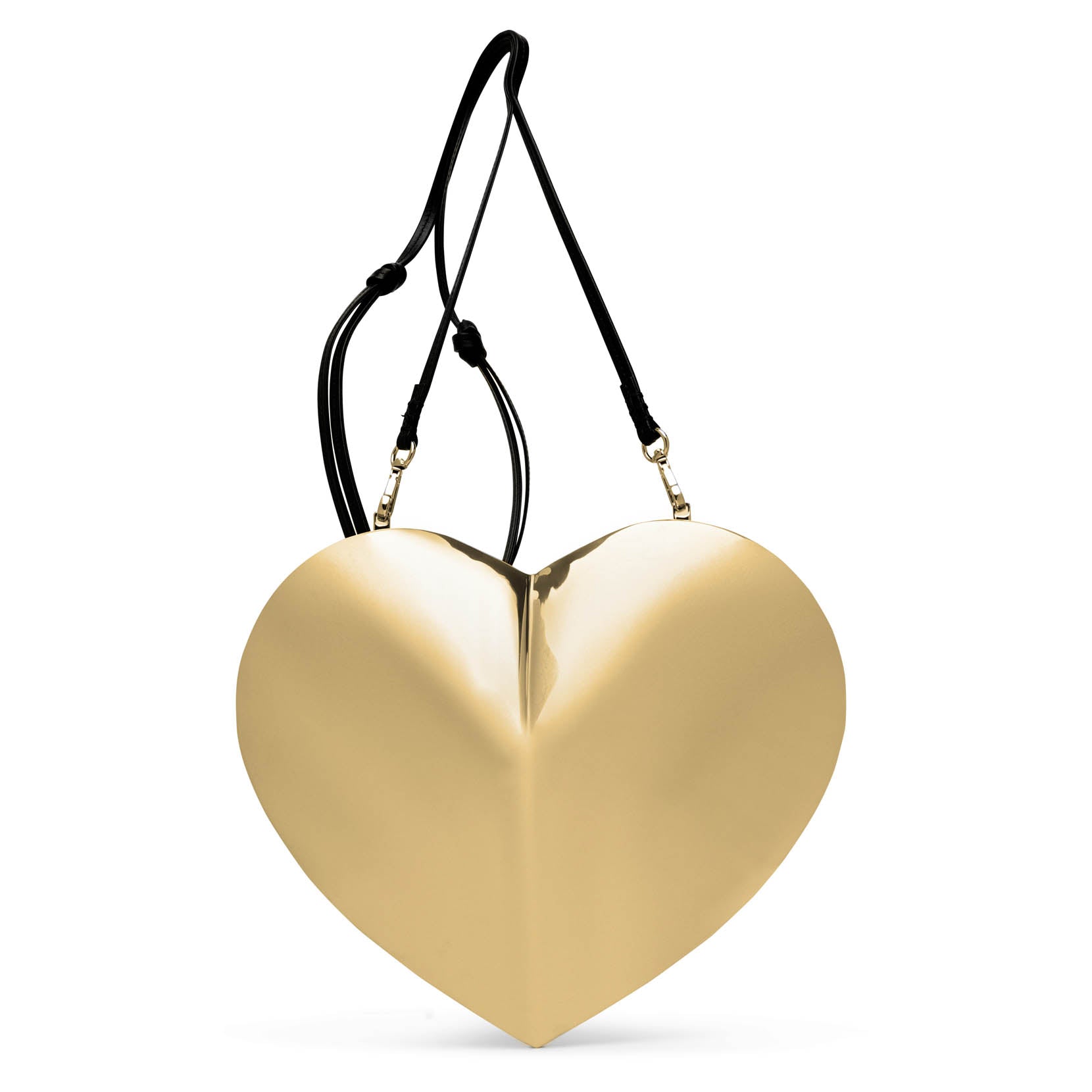 Shop Alaïa Le Coeur Gold Metal Crossbody Bag
