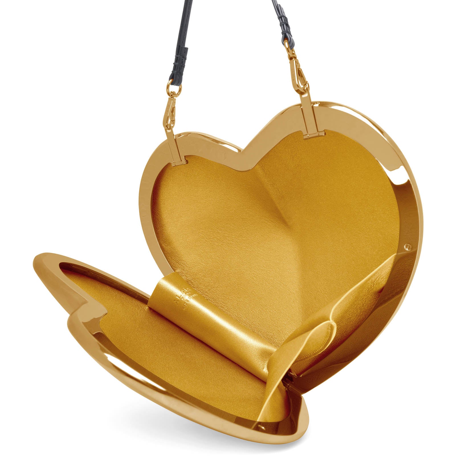Shop Alaïa Le Coeur Gold Metal Crossbody Bag