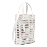 Mina NS white leather tote bag