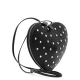 Le Coeur black studded leather crossbody bag