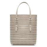 Mina NS grey leather tote bag