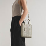 Mina NS grey leather tote bag