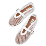 White mesh ballet flats