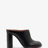 Babylone black leather mules