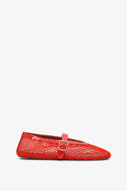 Orange mesh ballet flats