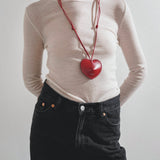 Le Coeur Cloche red leather