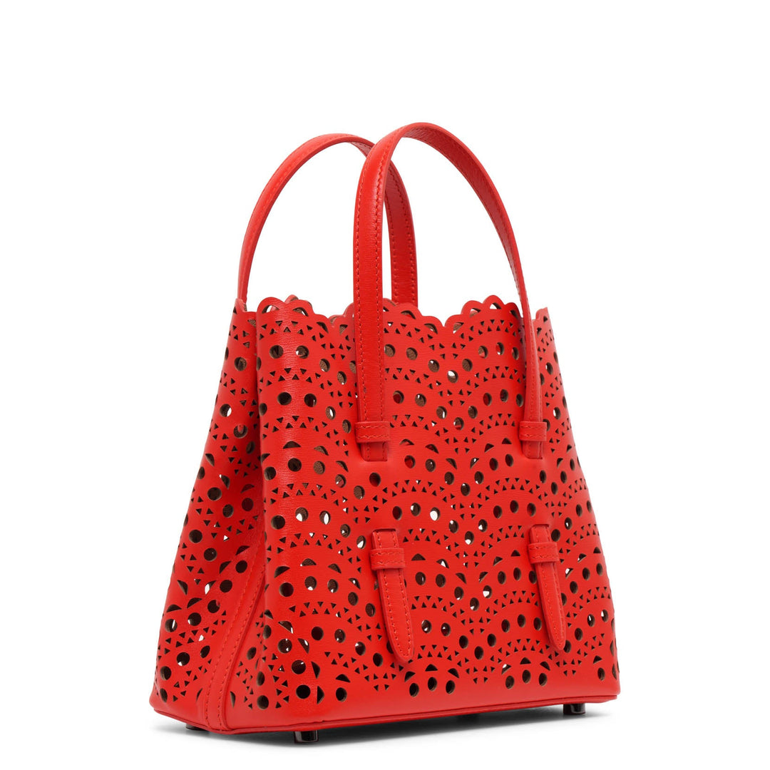 Alaïa | Mina 20 vienne vague red leather tote bag | Savannahs