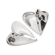 Torn heart silver earrings
