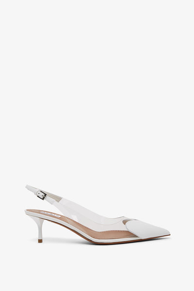 Alaïa | Coeur 55 white patent slingbacks | Savannahs