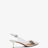 Coeur 55 white patent slingbacks