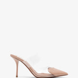 Mule Coeur 90 patent beige mules