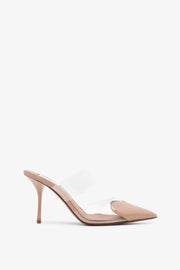 Mule Coeur 90 patent beige mules