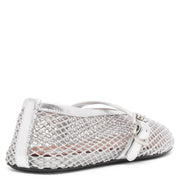 Silver mesh ballet flats