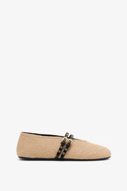 Raffia ballet flats