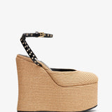 Raffia wedge sandals