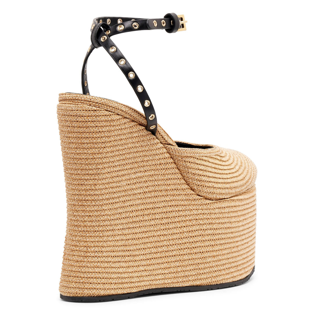 【Alaia】ひもウェッジローアンクルブーツ Alaia】ひもウェッジローアンクルブーツ