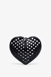 Le Coeur black perforated crossbody bag