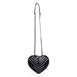 Le Coeur black perforated crossbody bag