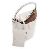 Ring medium ivory leather bucket bag