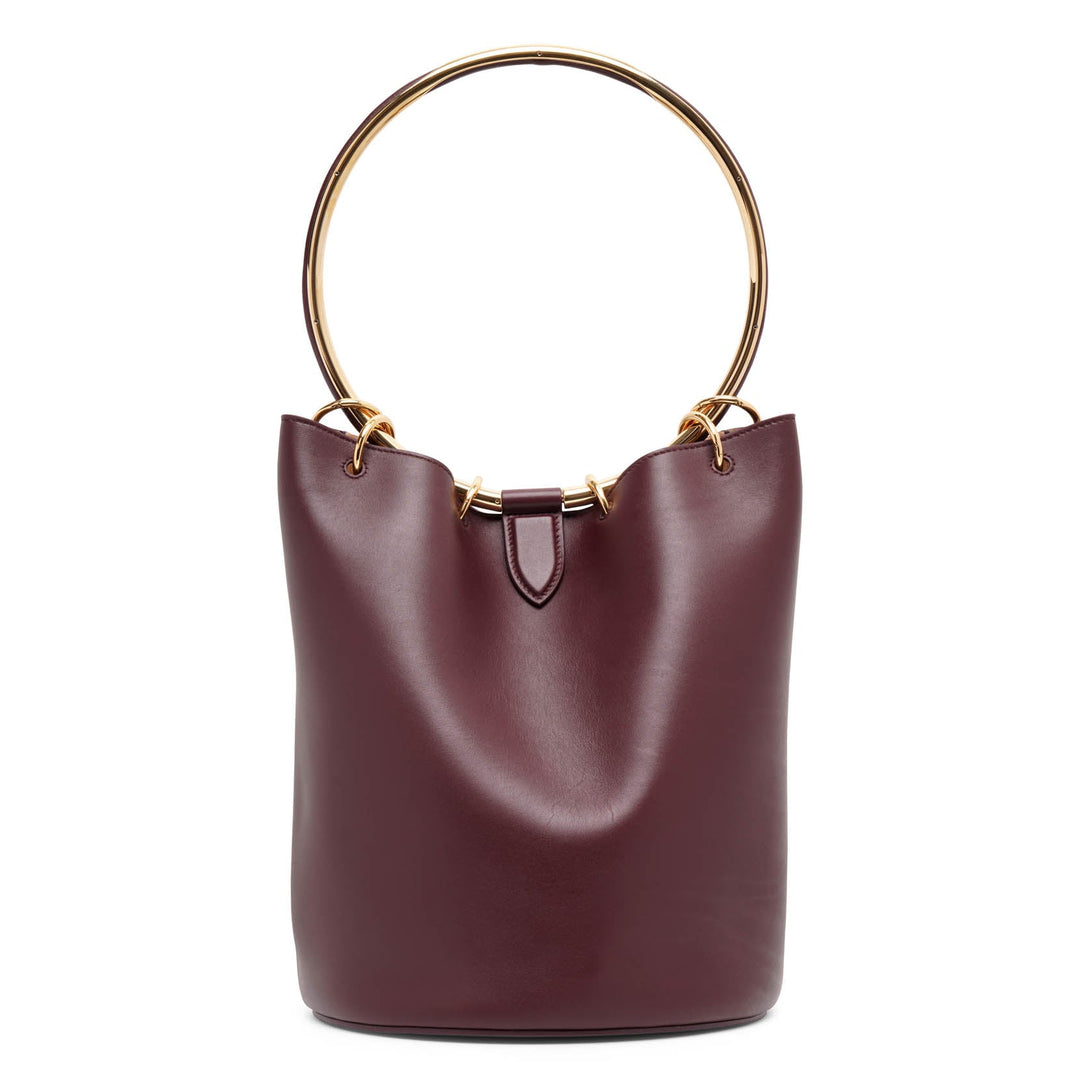 ALAIA RING MEDIUM LEATHER BUCKET BAG ミディアム Ring Medium leather bucket bag in white - Alaia | Mytheresa