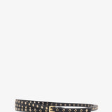 Mini black leather belt