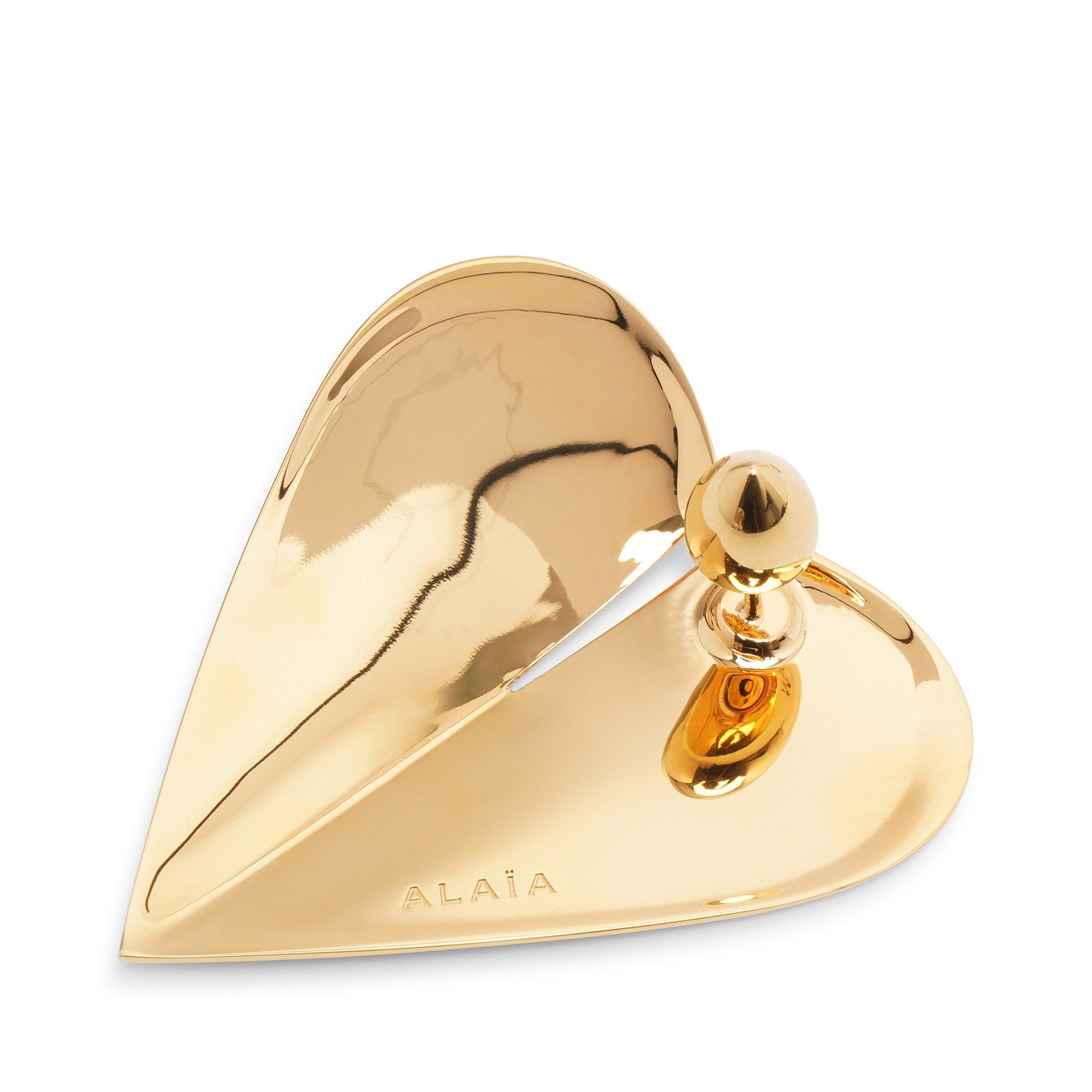 Shop Alaïa Le Cour L Gold Earrings