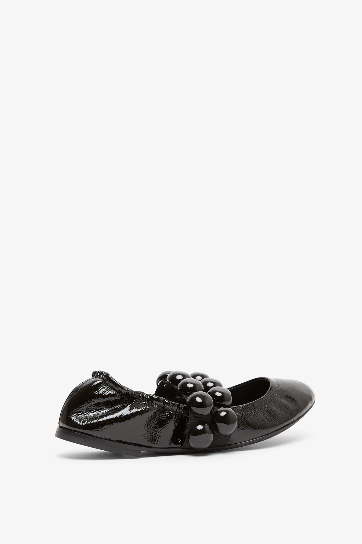 Shop Alaïa Sphere Patent Leather Ballerinas