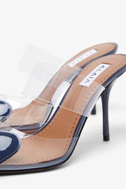 Coeur 90 blue patent mule pumps