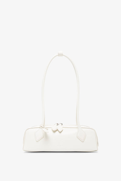 Le Teckel small white leather bag