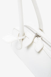 Le Teckel small white leather bag