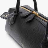 Le Teckel medium black leather bag