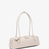 Le Teckel medium greige leather bag