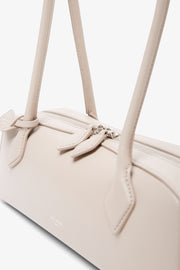 Le Teckel medium greige leather bag