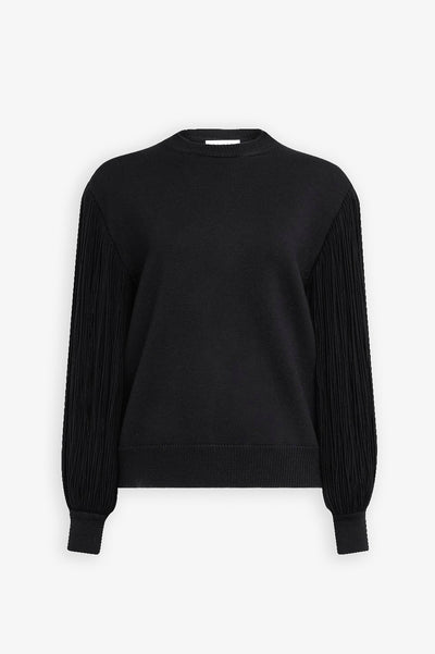 Tassel fringes crewneck knit