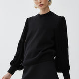 Tassel fringes crewneck knit