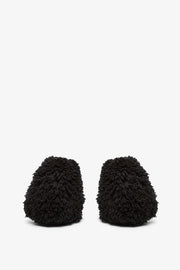 Black faux fur bubble gloves