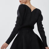 Circular rib mini skirt
