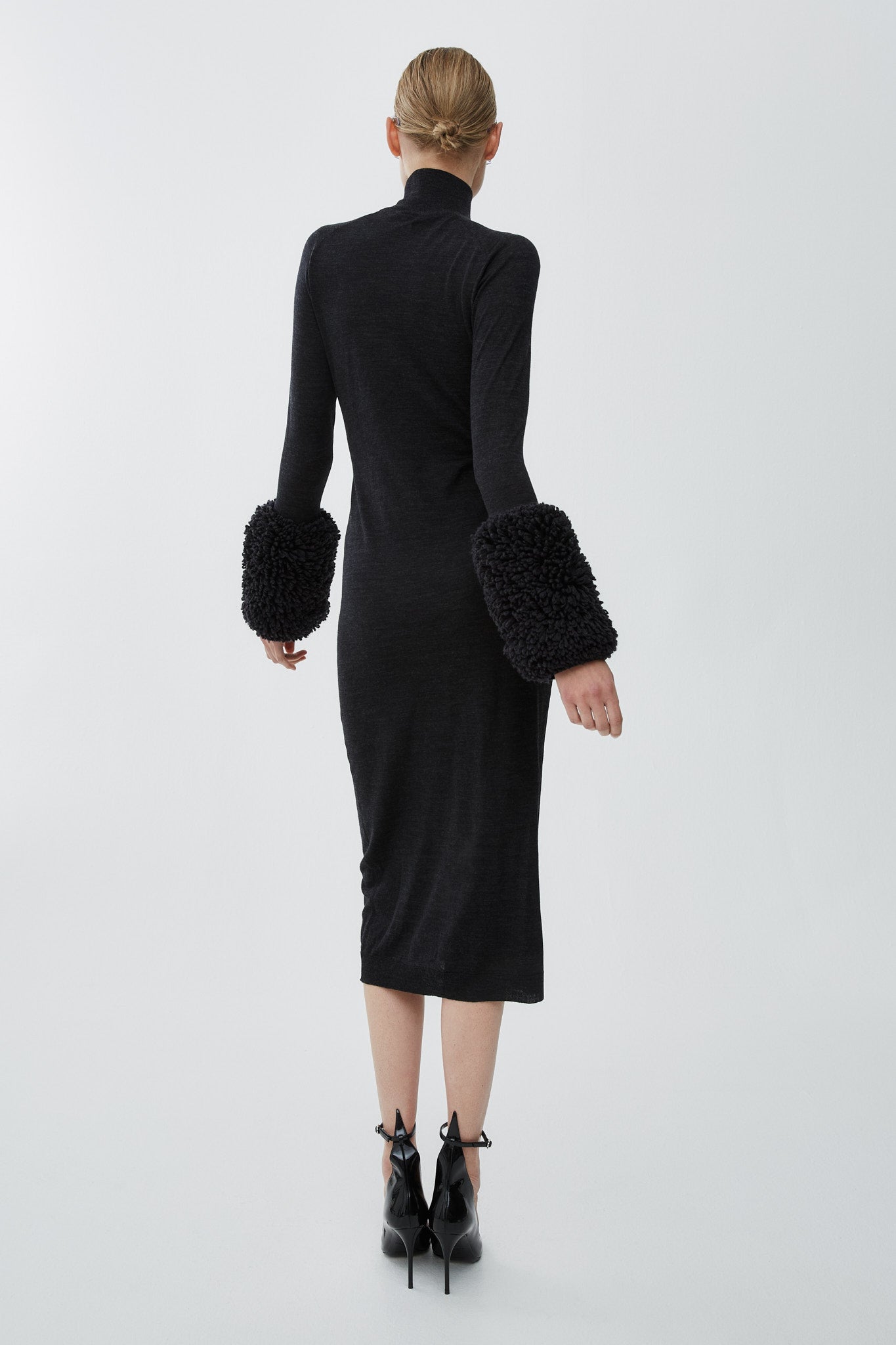faux fur knit dress Fran Mini Dress ~ Black Knit with Faux Fur Show Me Your Mumu