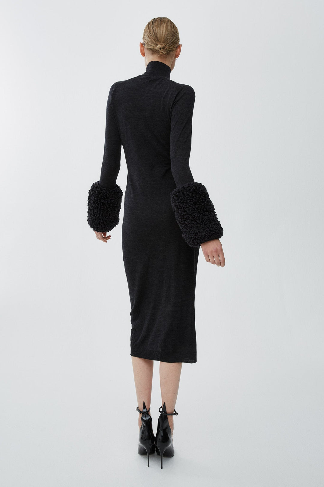 Hairy Alpaca Knit Mini Dress/Gray｜PERVERZE | パーバーズの
