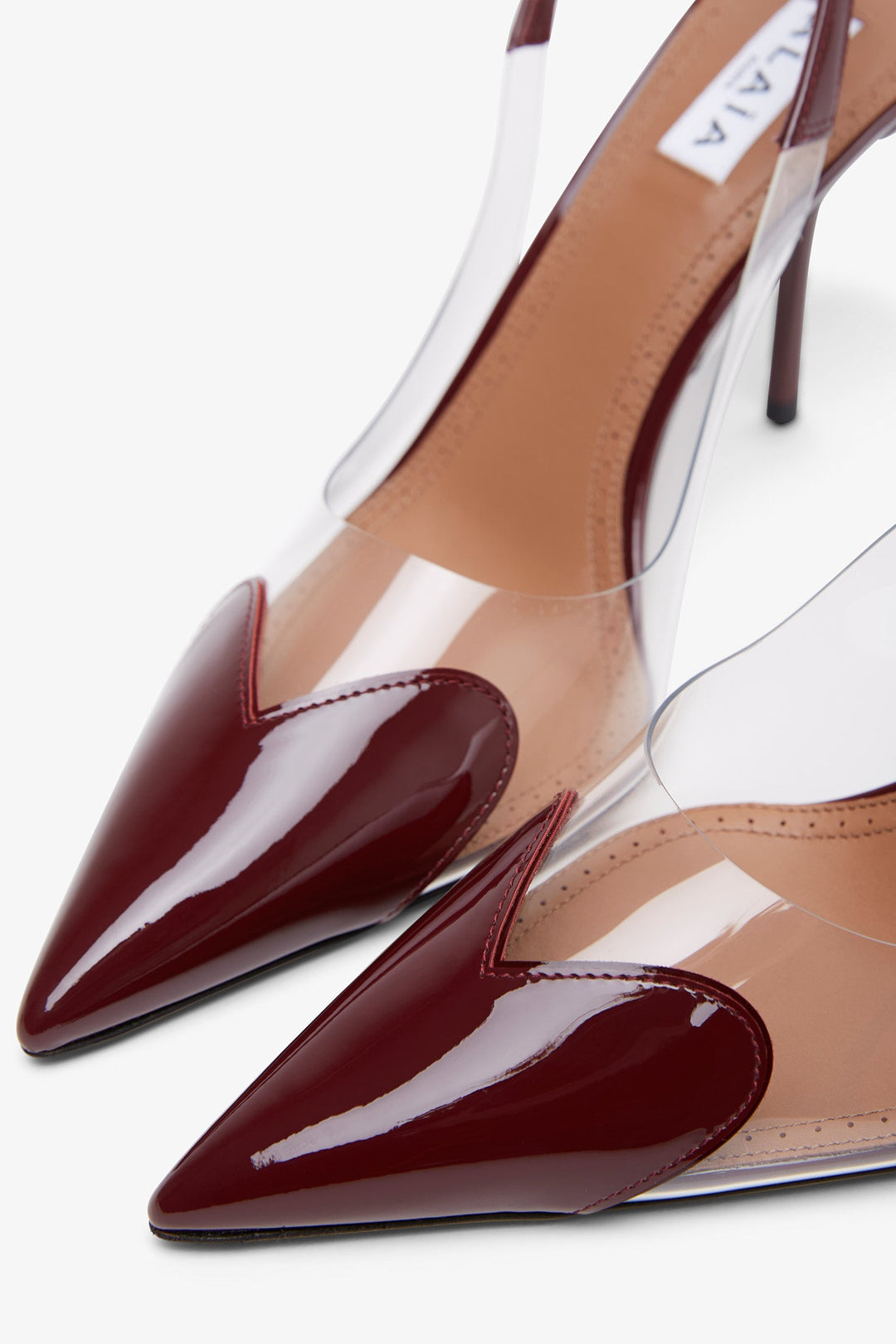 国内未入荷カラー★ ALAIA Le coeur 90 dark red mules Alaïa | Coeur 90 dark red patent slingbacks | Savannahs