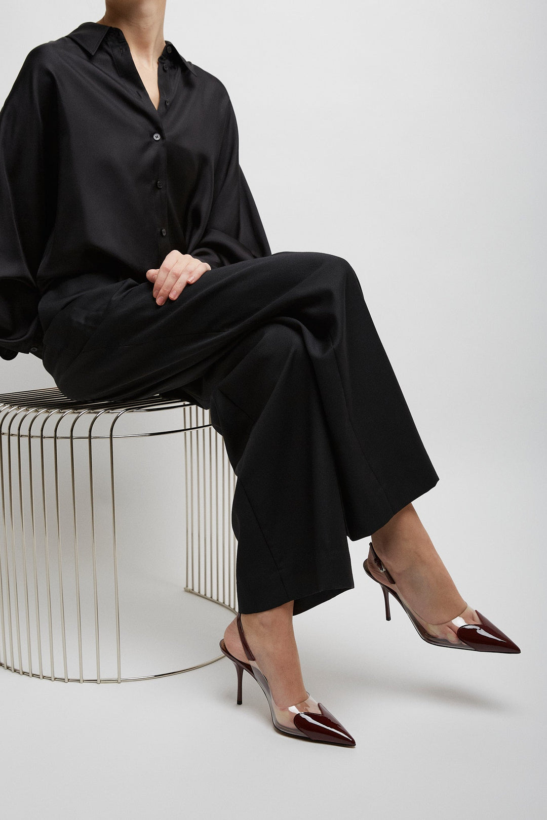 Alaïa | Coeur 90 dark red patent slingbacks | Savannahs