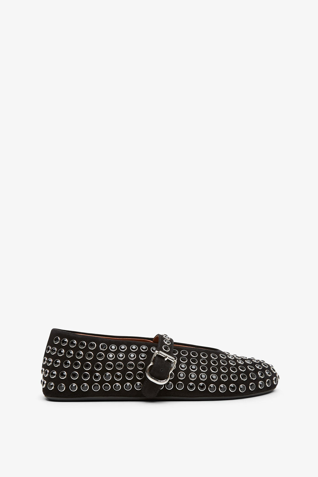 Alaïa | Embellished black suede ballet flats | Savannahs