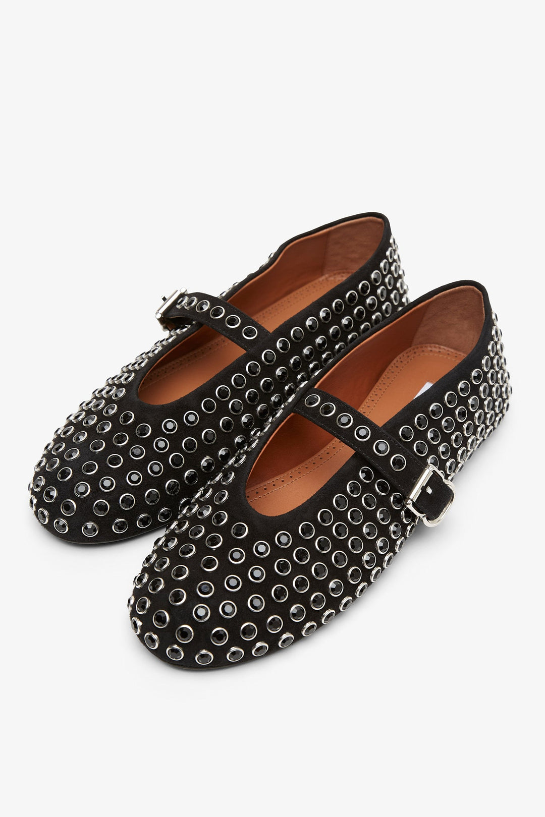 Alaïa | Embellished black suede ballet flats | Savannahs