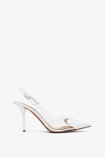 Alaïa | Coeur 90 white patent slingbacks | Savannahs