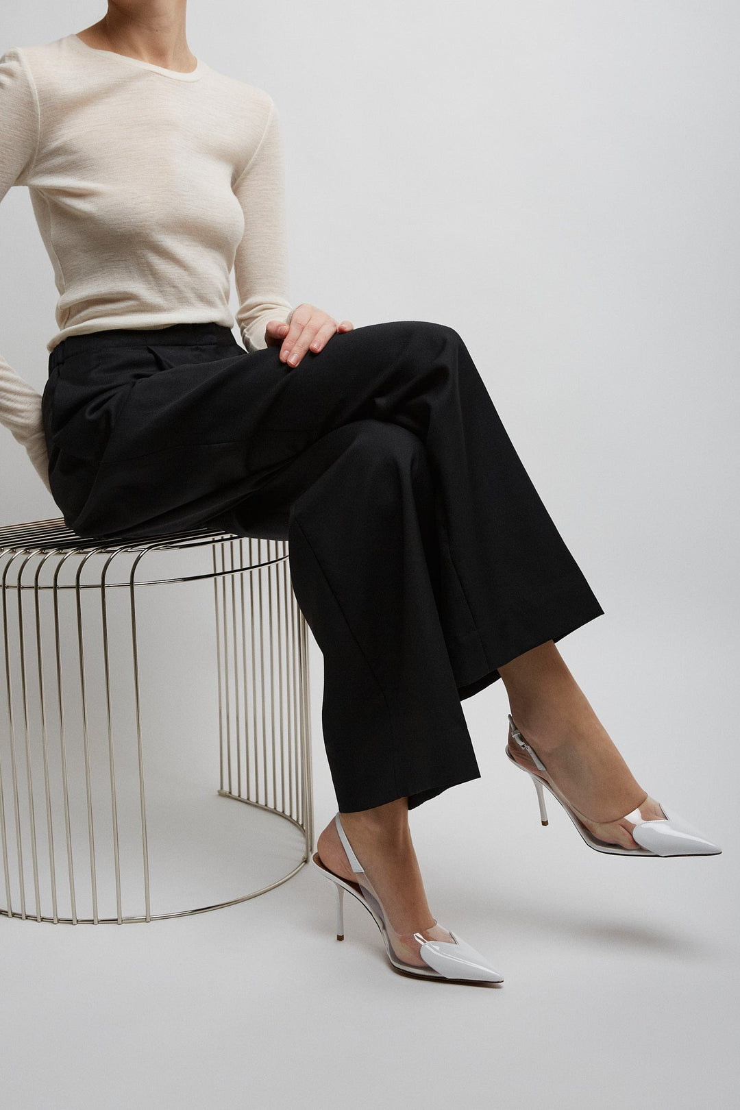 Alaïa | Coeur 90 white patent slingbacks | Savannahs